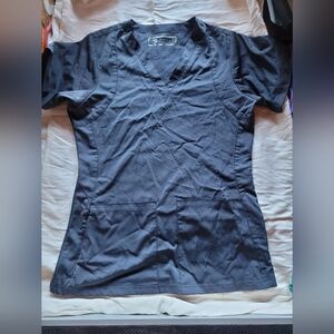 Elegant Charcoal V-Neck Blouse